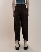 John Galliano goatskin suede utility trousers