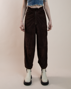 John Galliano goatskin suede utility trousers