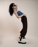 John Galliano goatskin suede utility trousers