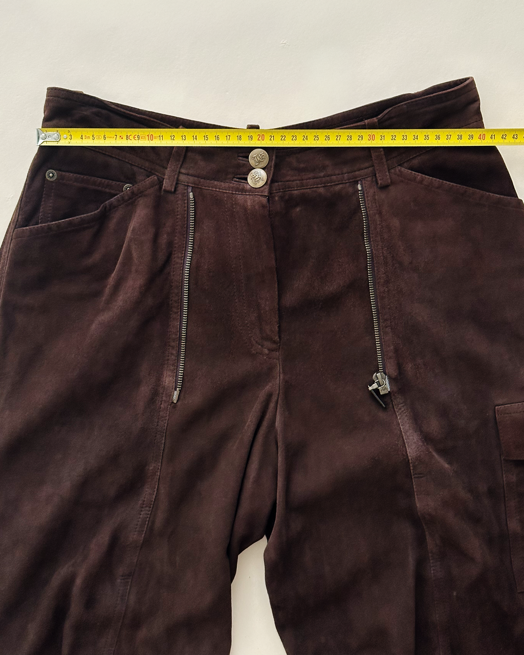 John Galliano goatskin suede utility trousers
