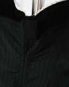 John Galliano Pinstripe Lace-Trim Bustier Top