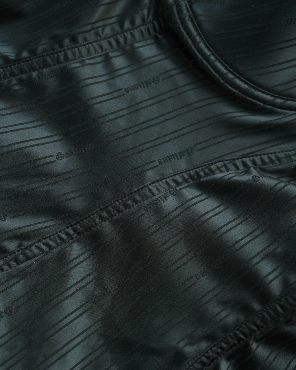 John Galliano Pinstripe Lace-Trim Bustier Top