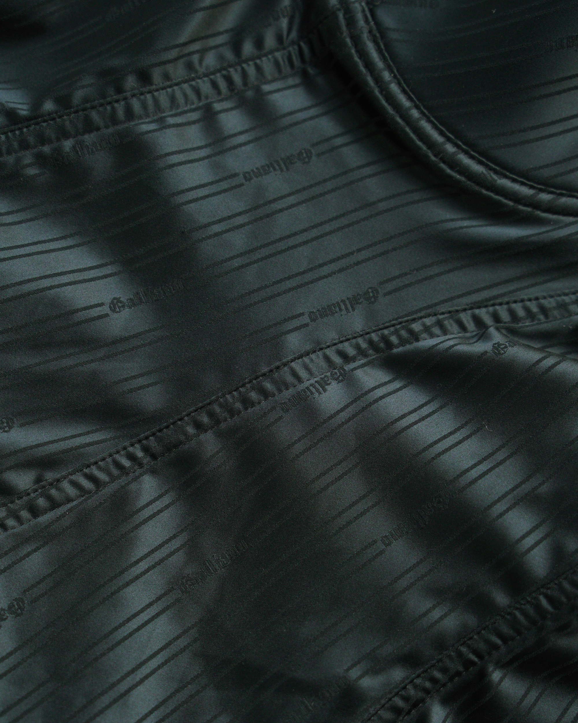 John Galliano Pinstripe Lace-Trim Bustier Top