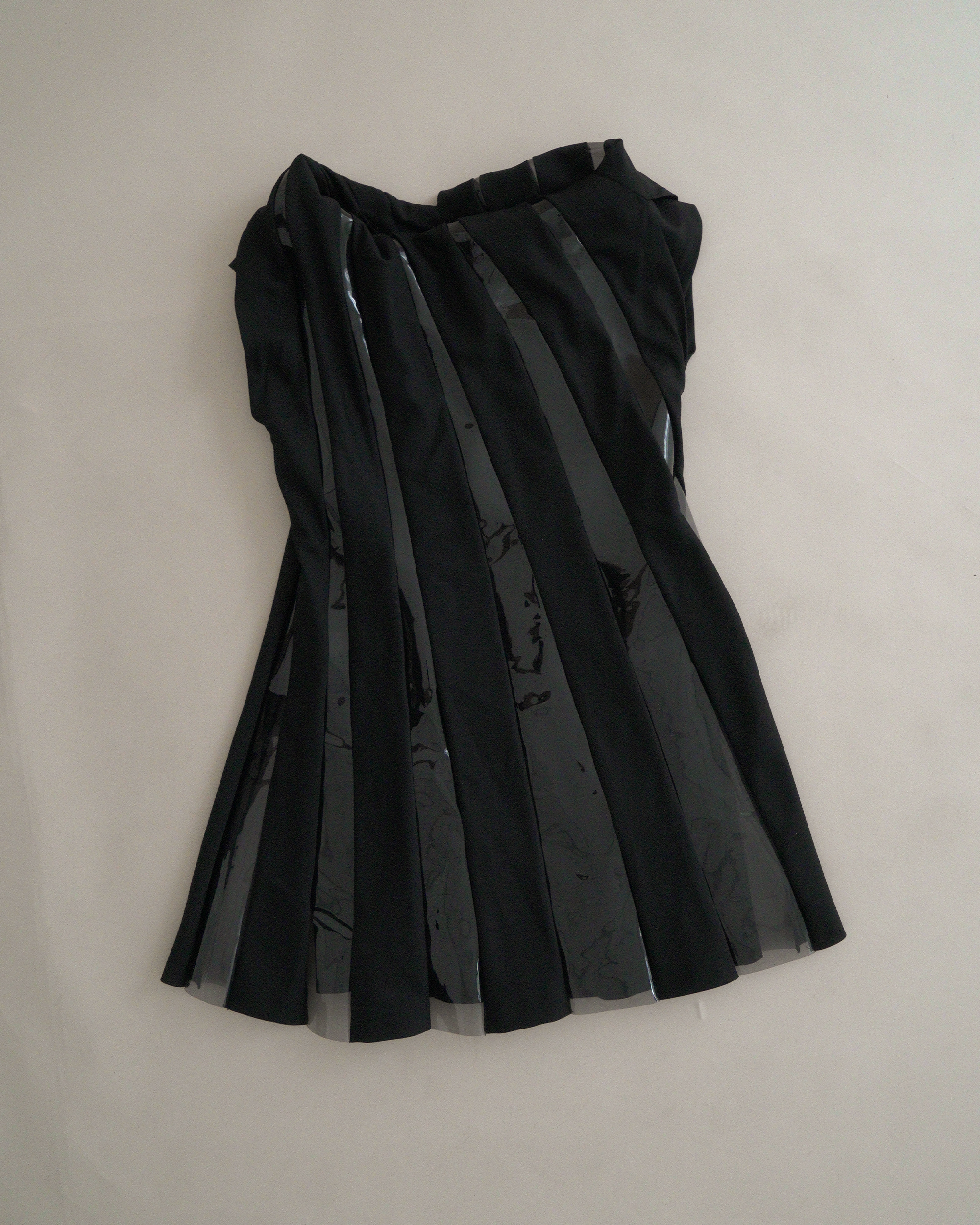 Junya Watanabe Comme des Garçons PVC-Striped Sleeveless Shift Dress