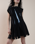 Junya Watanabe Comme des Garçons PVC-striped sleeveless shift dress