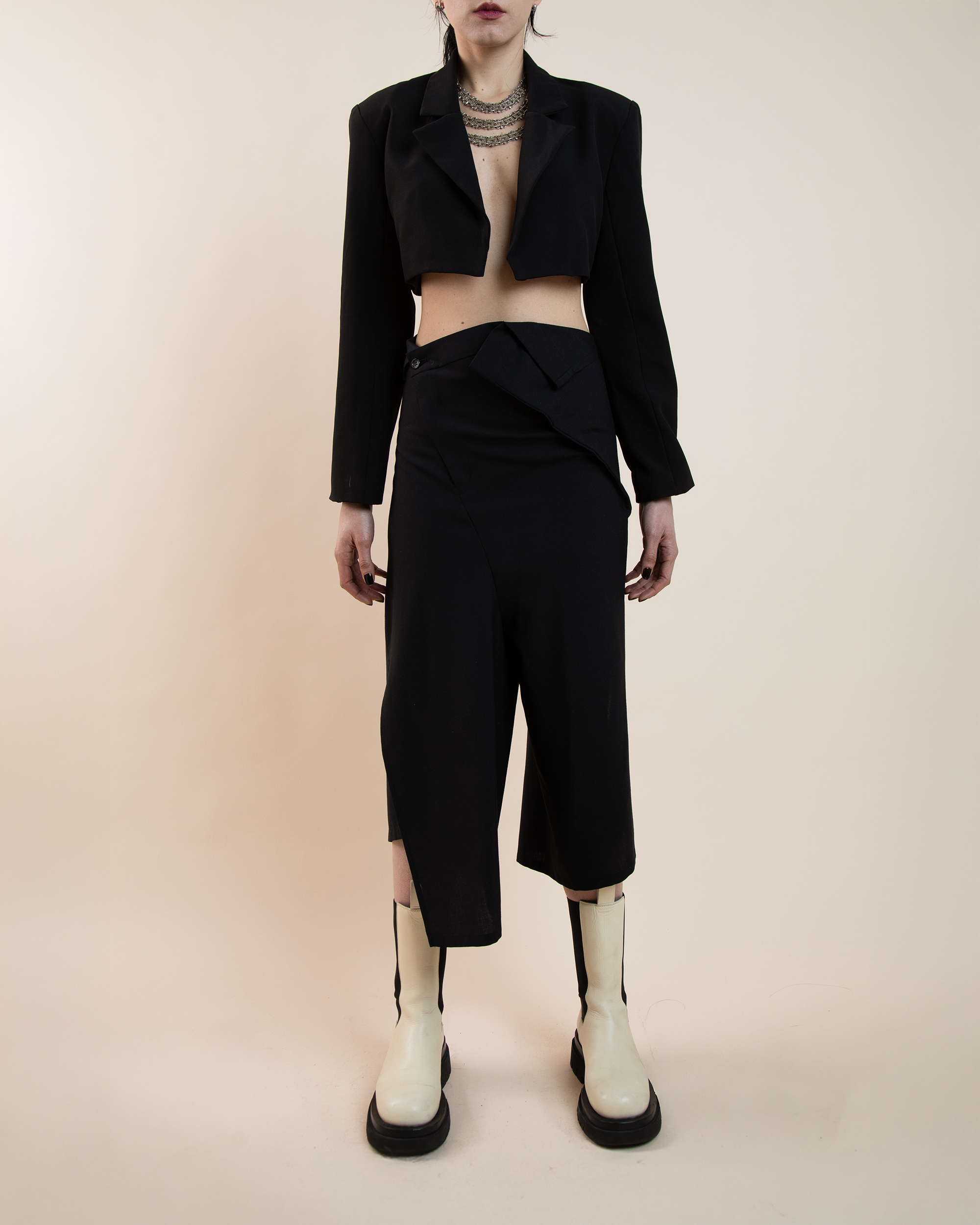 Junya Watanabe Comme des Garçons asymmetrical drop crotch culottes