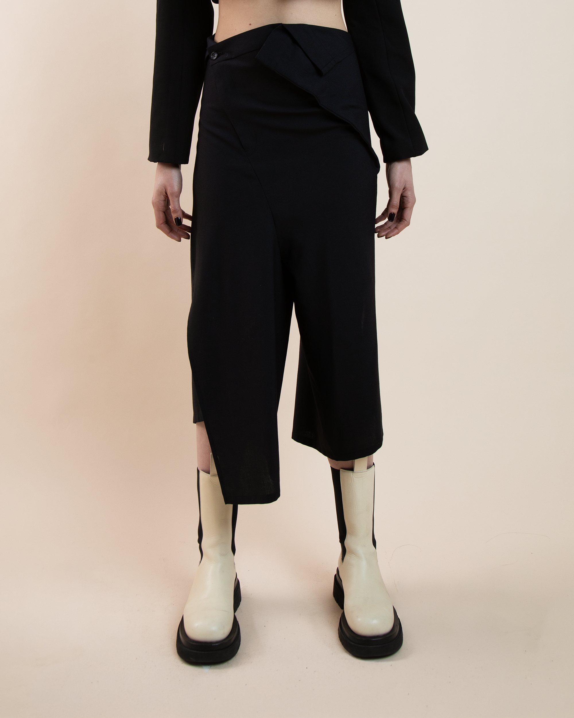 Junya Watanabe Comme des Garçons asymmetrical drop crotch culottes