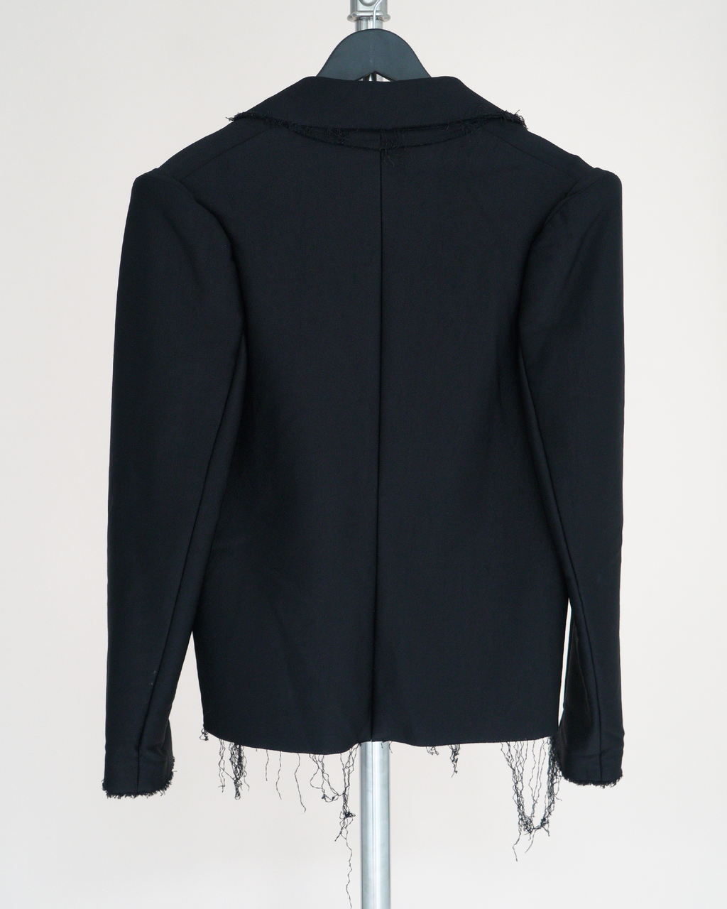 Lanvin deconstructed raw-edge fringed blazer jacket