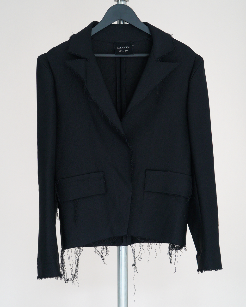 Lanvin deconstructed raw-edge fringed blazer jacket