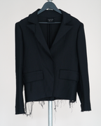 Lanvin deconstructed raw-edge fringed blazer jacket