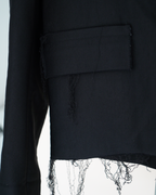 Lanvin deconstructed raw-edge fringed blazer jacket