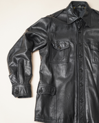 Archival 1970s Loewe 1846 Leather Military Safari Jacket