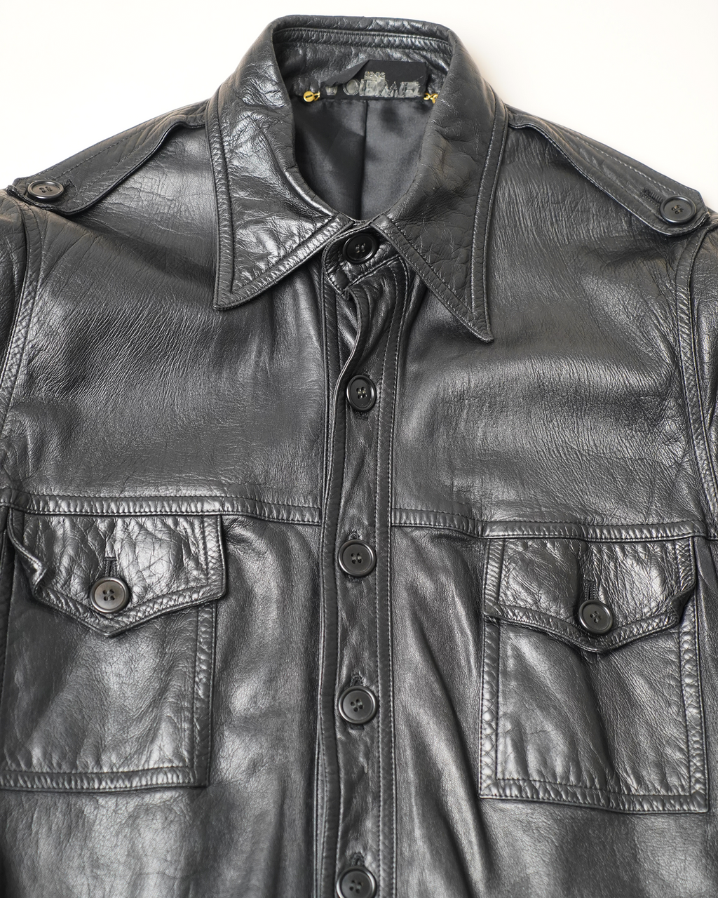 Archival 1970s Loewe 1846 Leather Military Safari Jacket