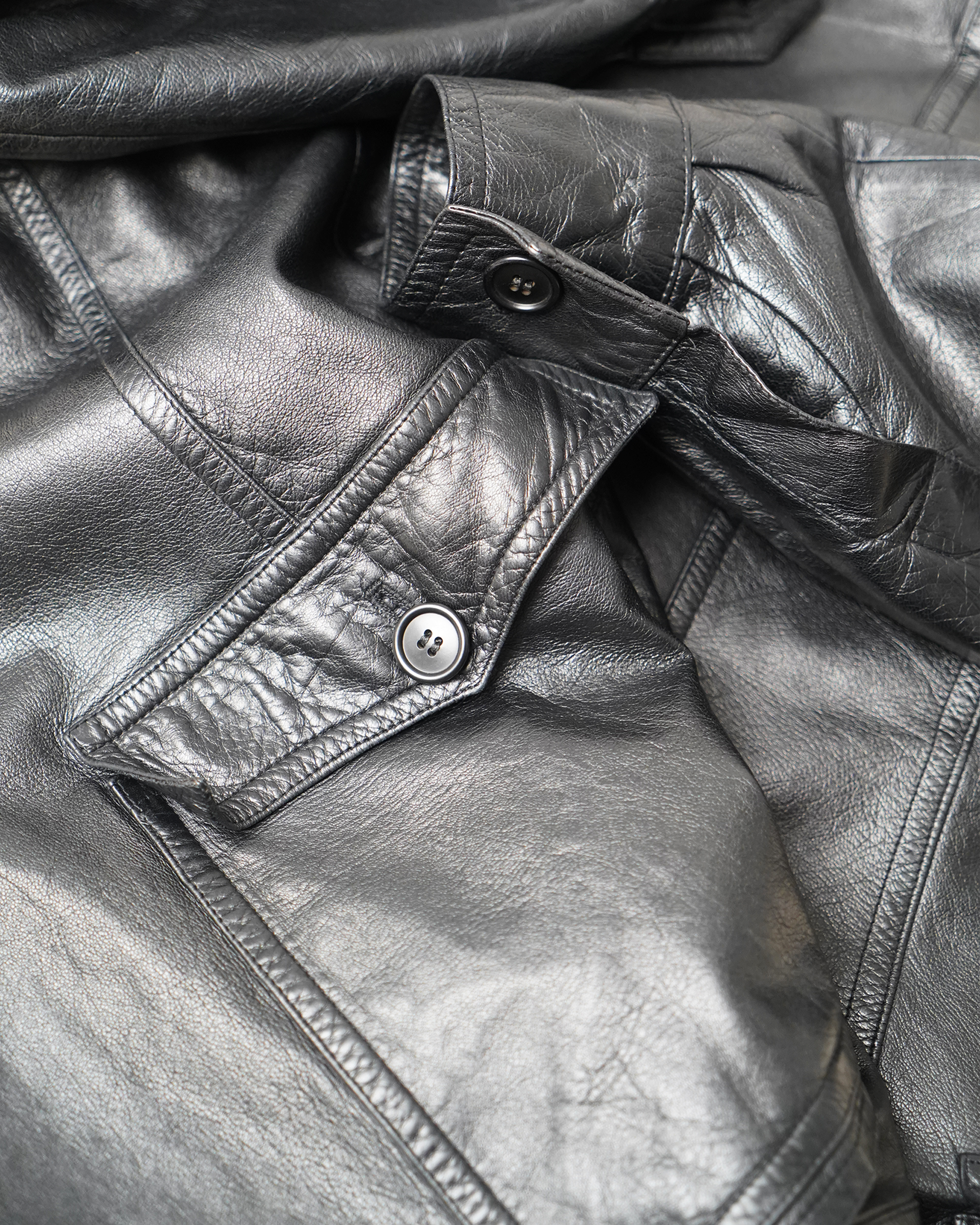 Archival 1970s Loewe 1846 Leather Military Safari Jacket