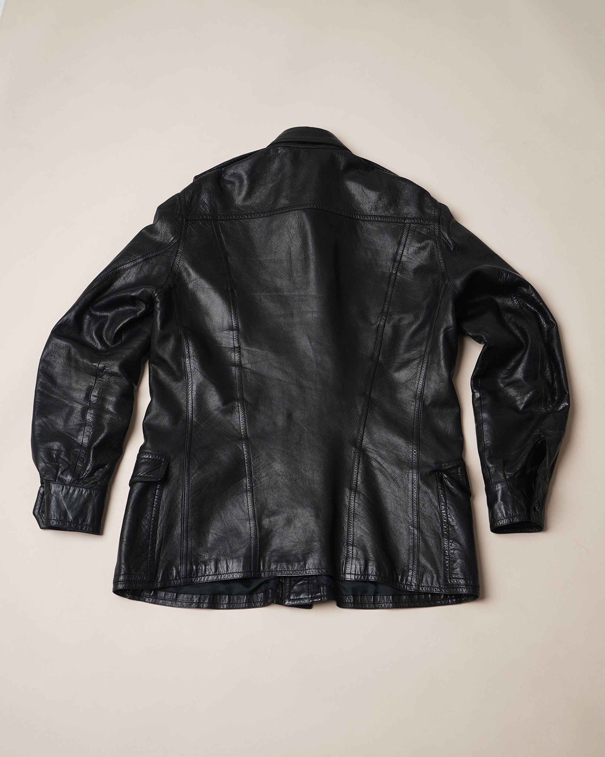 Archival 1970s Loewe 1846 Leather Military Safari Jacket