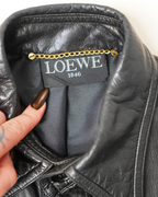 Archival 1970s Loewe 1846 Leather Military Safari Jacket
