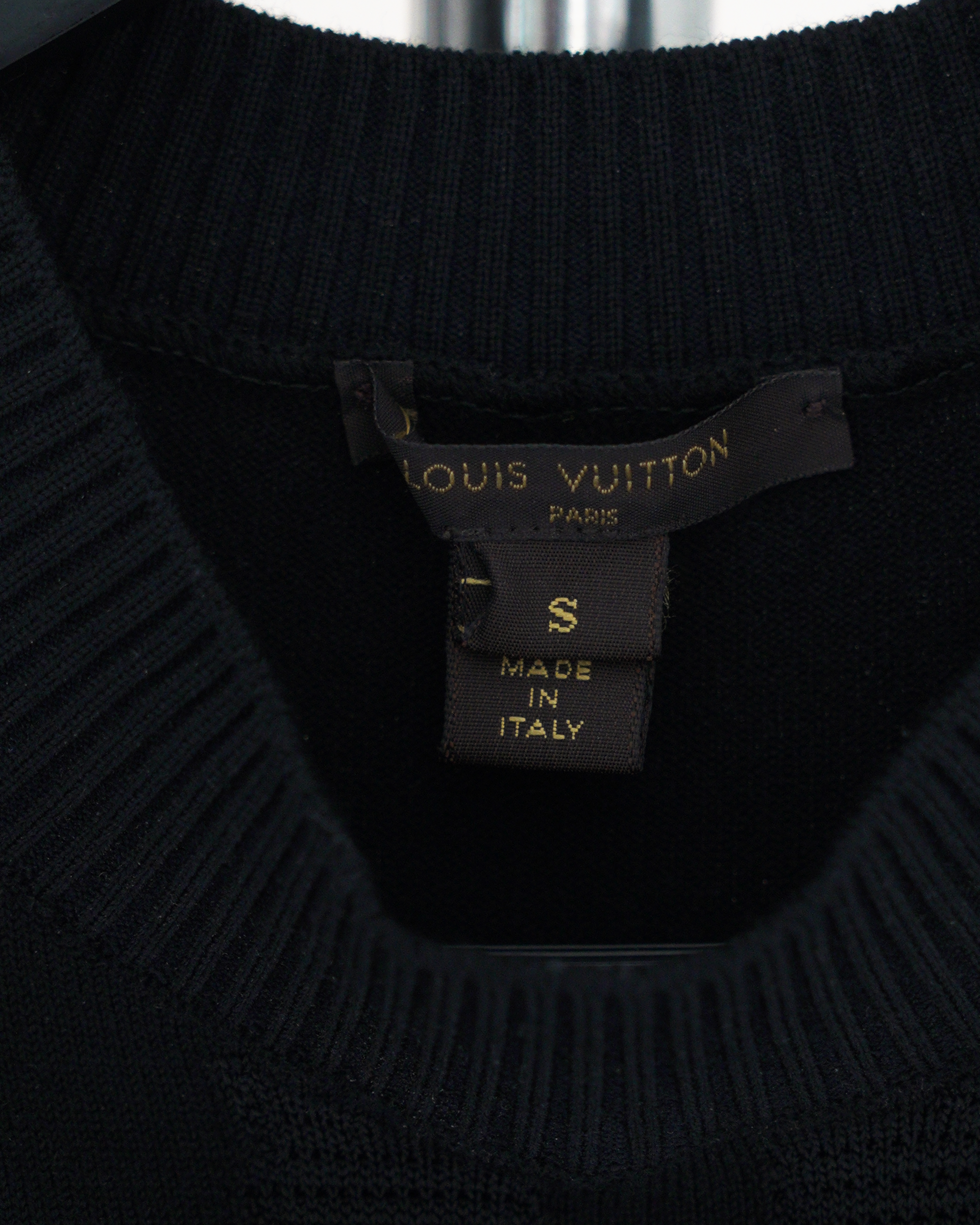 Louis Vuitton Black Bodycon Engineered Technical Knit Dress