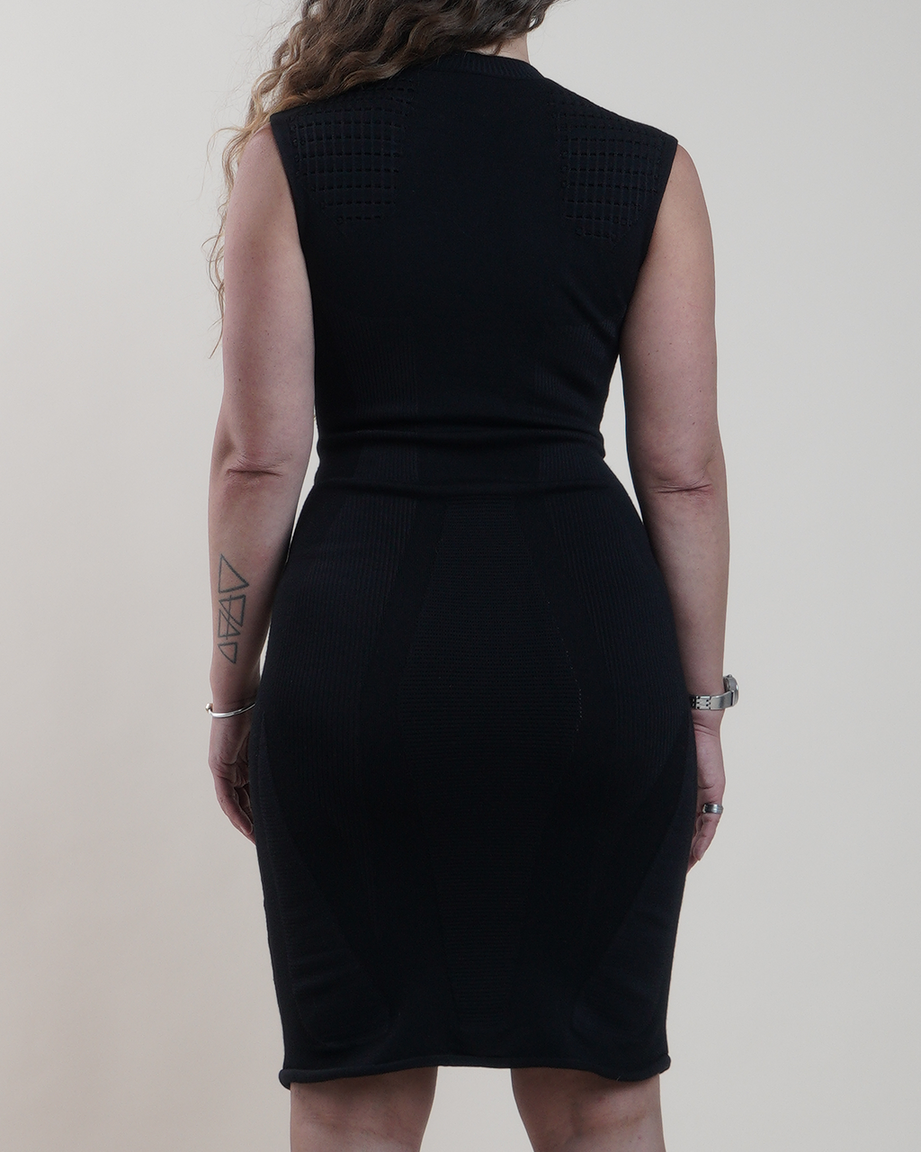 Louis Vuitton Black Bodycon Engineered Technical Knit Dress