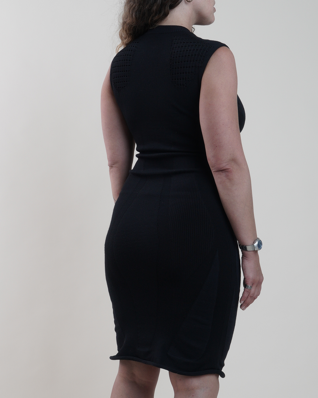 Louis Vuitton Black Bodycon Engineered Technical Knit Dress