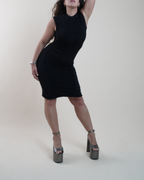 Louis Vuitton Black Bodycon Engineered Technical Knit Dress
