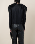 Maison Martin Margiela Line 1 Faux Fur Hybrid Cape Jacket.