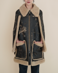 Maison Margiela Line 4 Distressed Shearling Cape