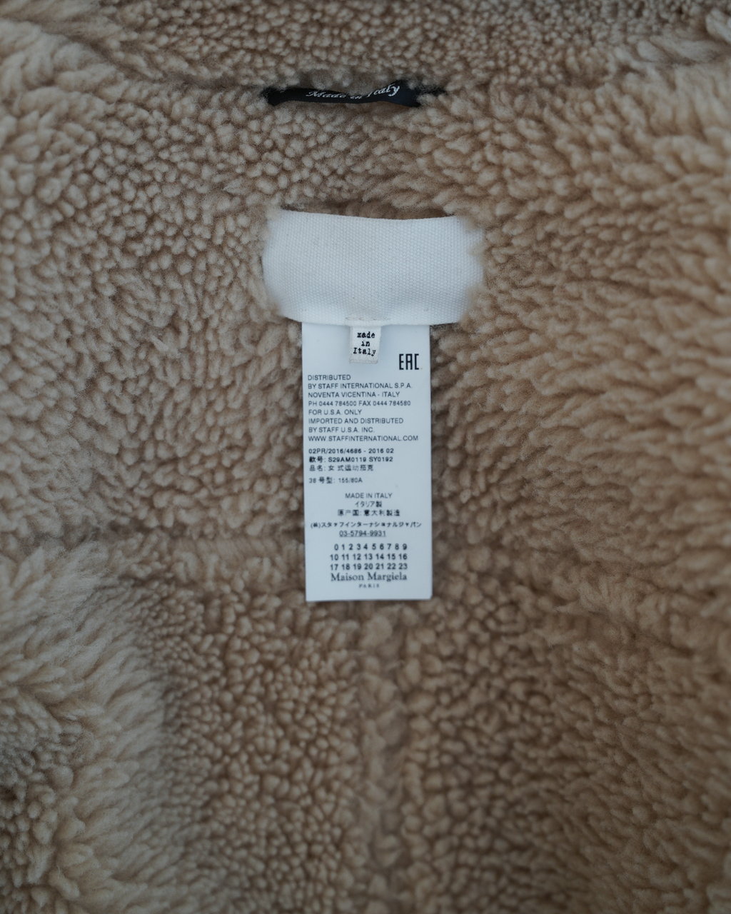 Maison Margiela Line 4 Distressed Shearling Cape