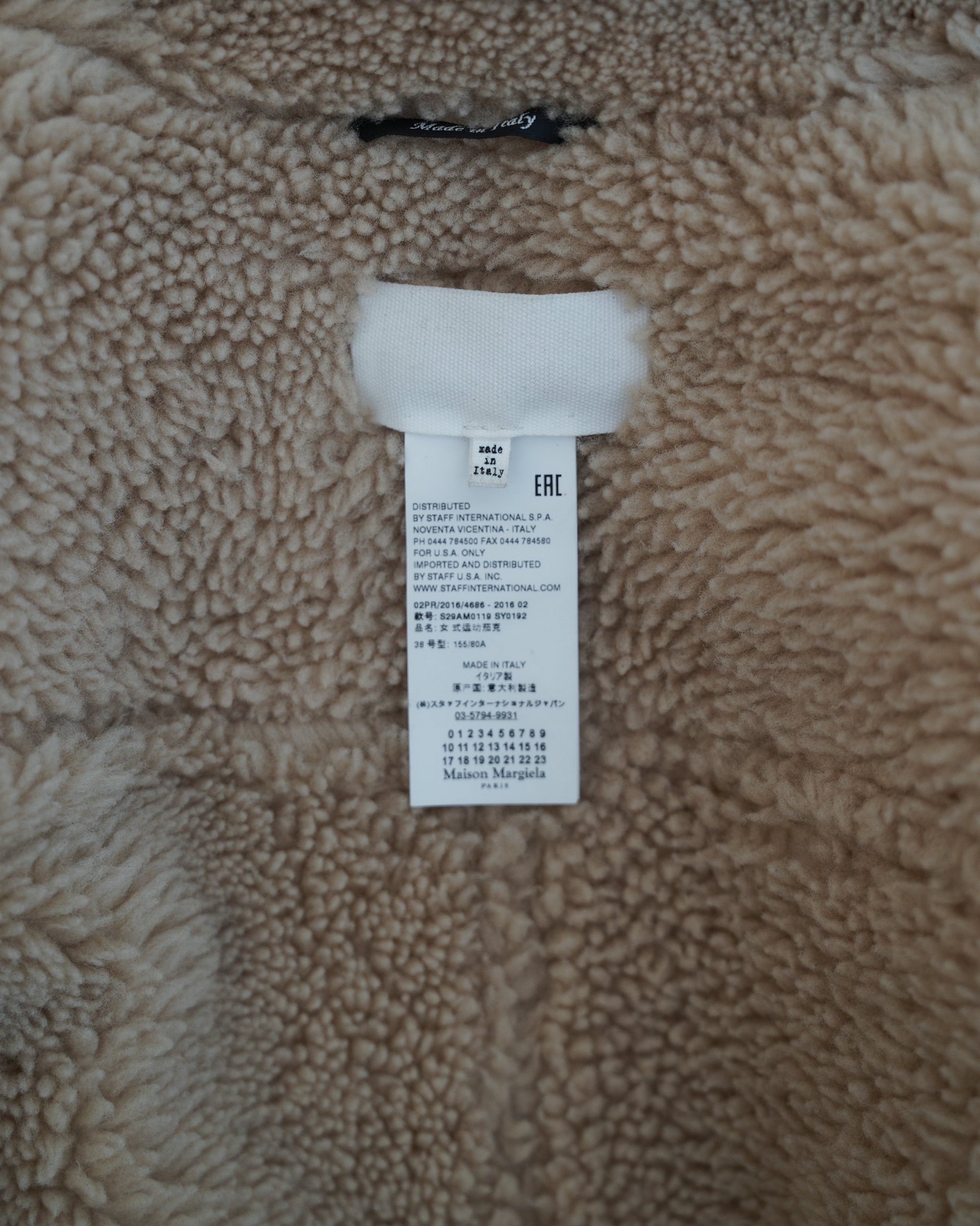 Maison Margiela Line 4 Distressed Shearling Cape