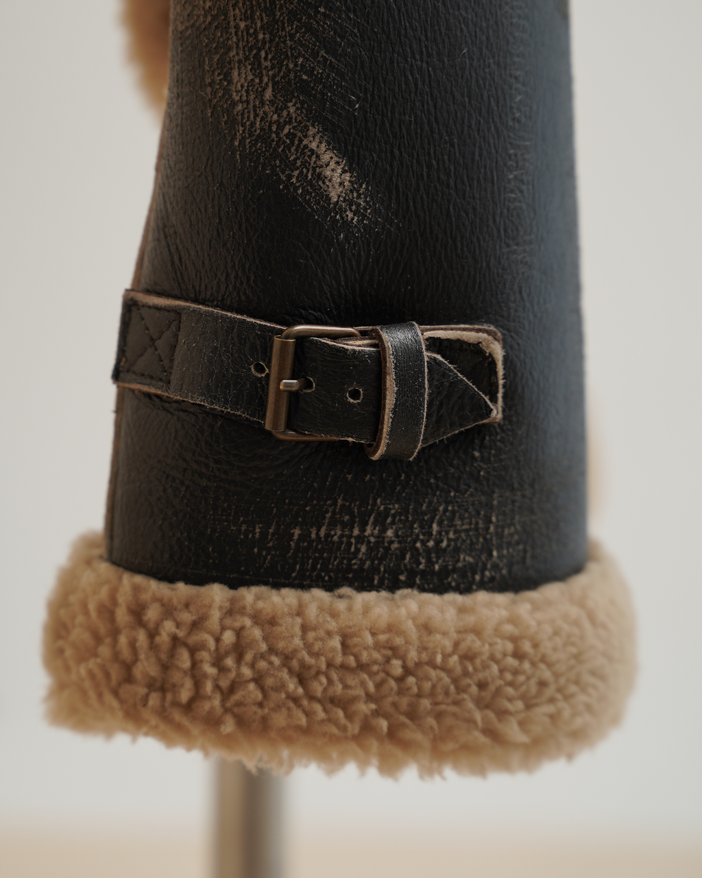 Maison Margiela Line 4 Distressed Shearling Cape