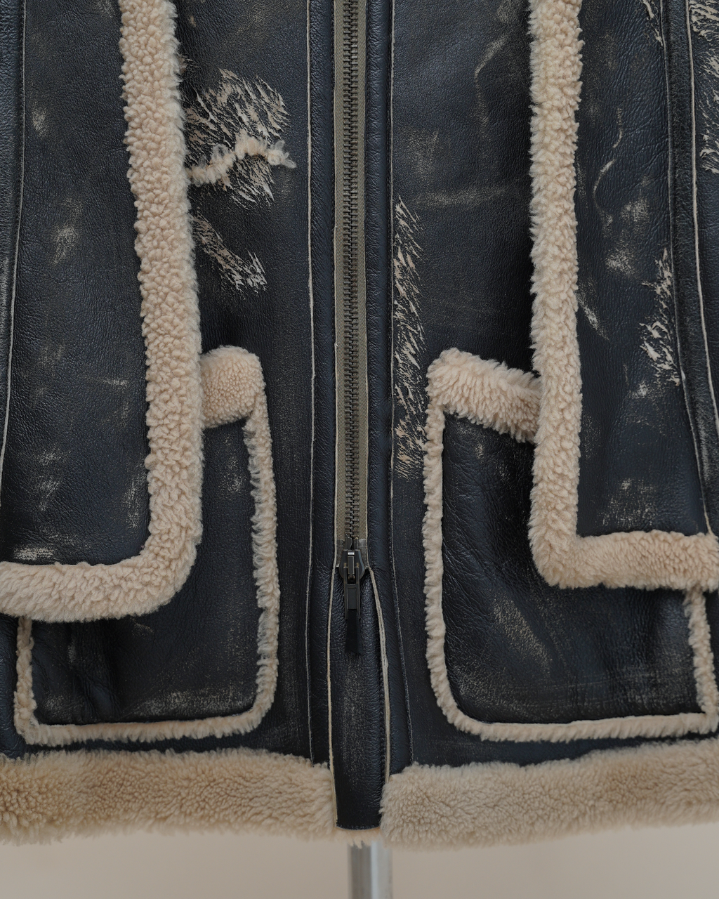 Maison Margiela Line 4 Distressed Shearling Cape