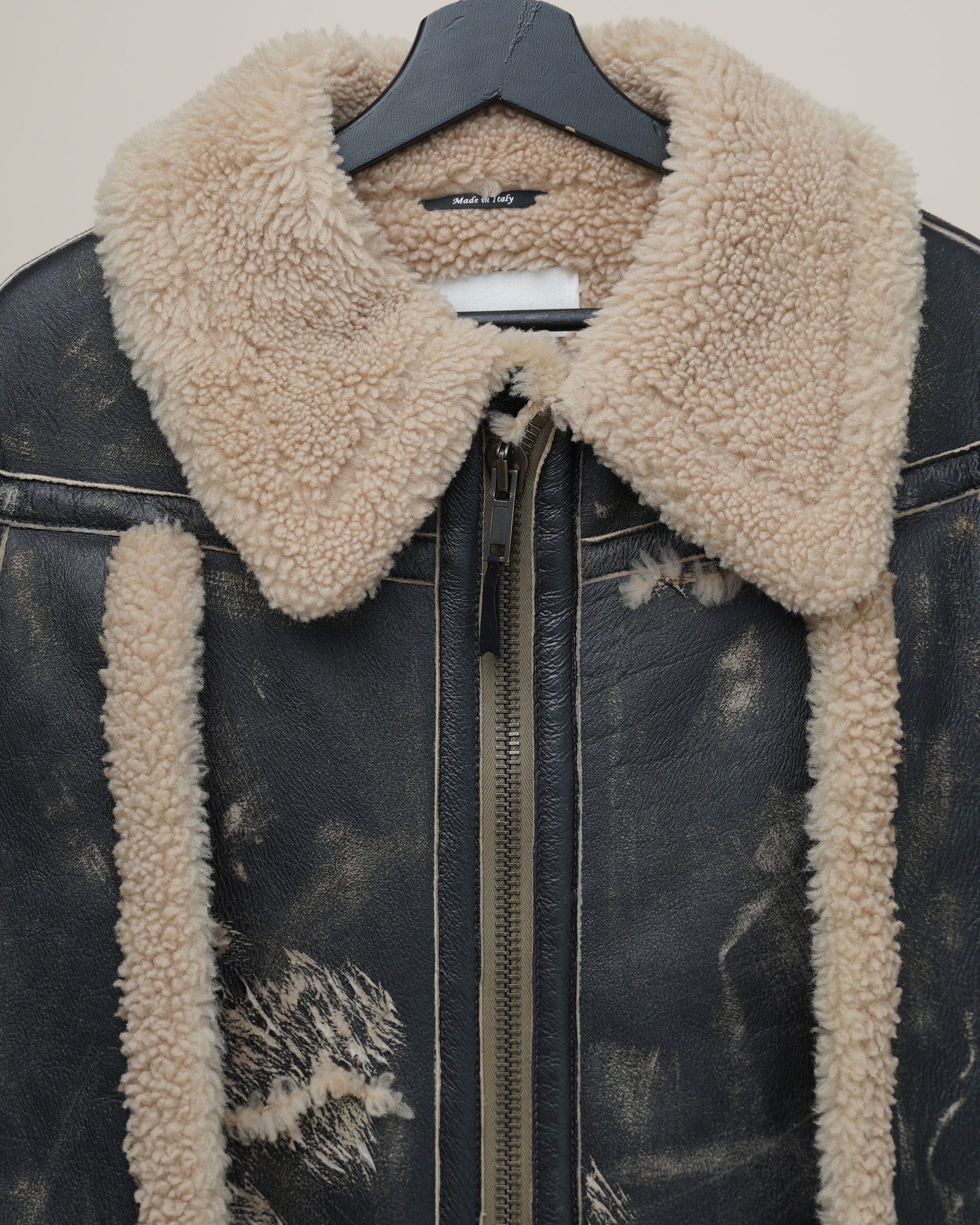 Maison Margiela Line 4 Distressed Shearling Cape