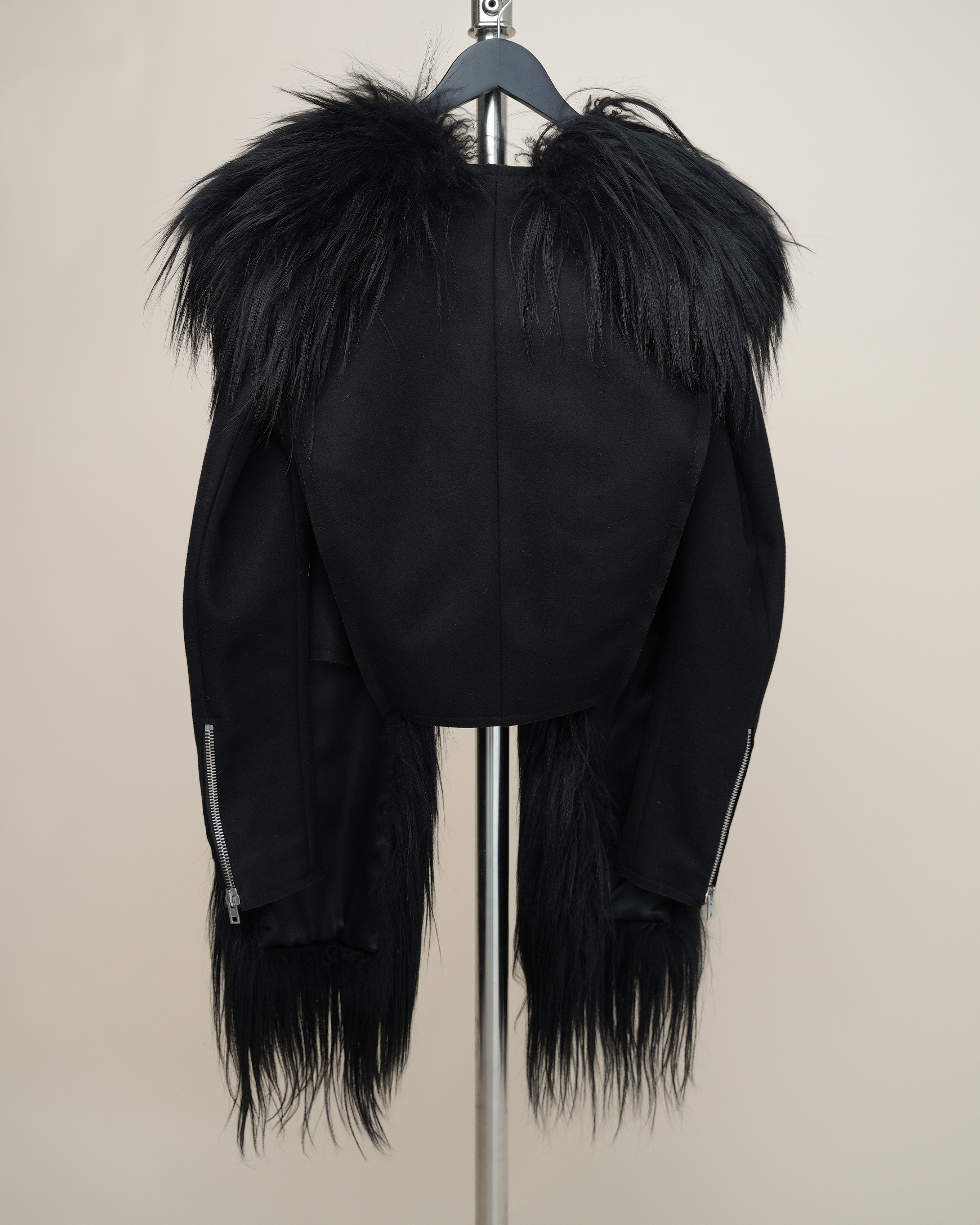 Maison Martin Margiela Line 1 Faux Fur Hybrid Cape Jacket.