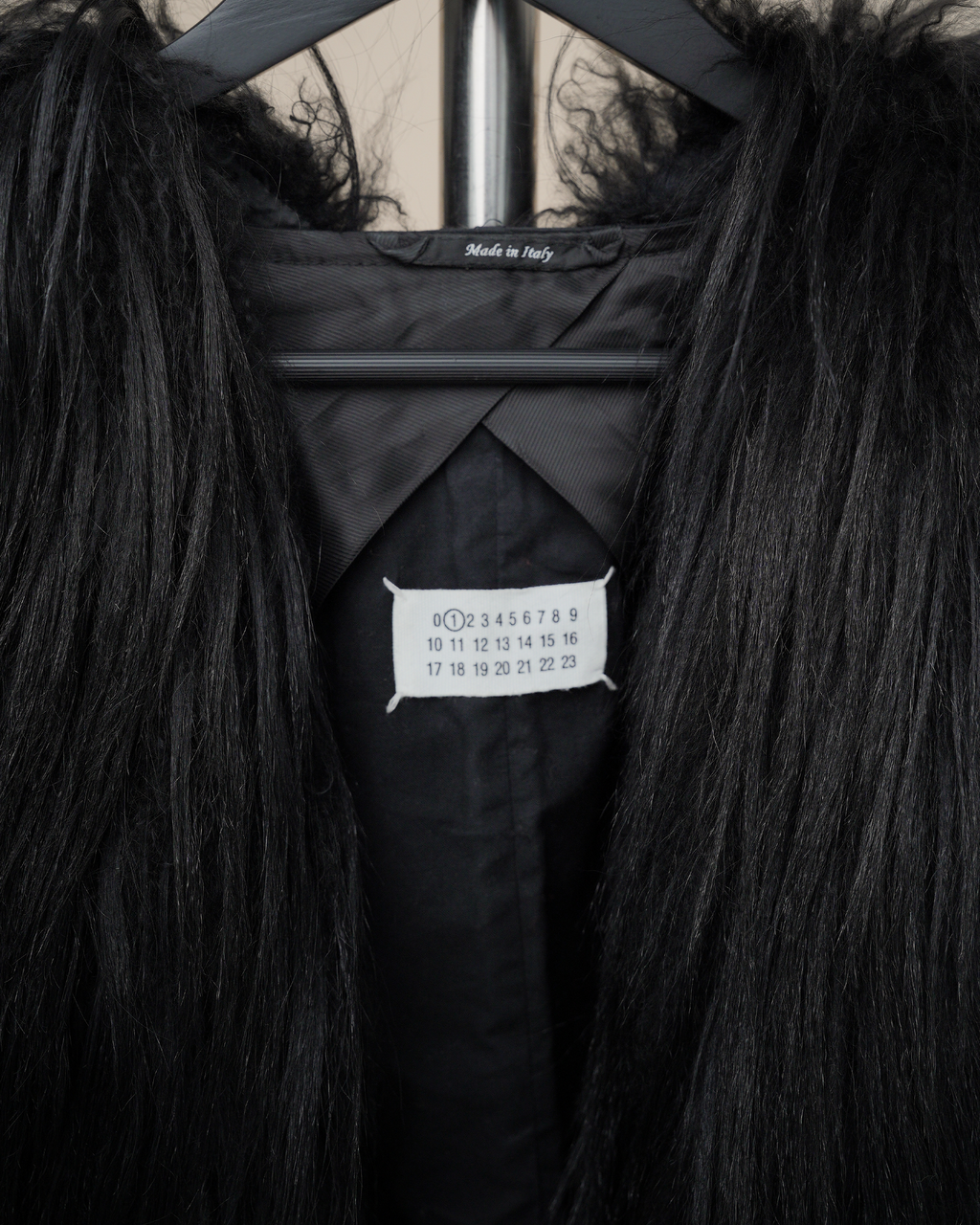Maison Martin Margiela Line 1 Faux Fur Hybrid Cape Jacket.