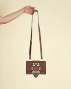 Miu Miu Cognac Brown "Miu Lady" Crossbody Bag