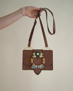 Miu Miu Cognac Brown "Miu Lady" Crossbody Bag