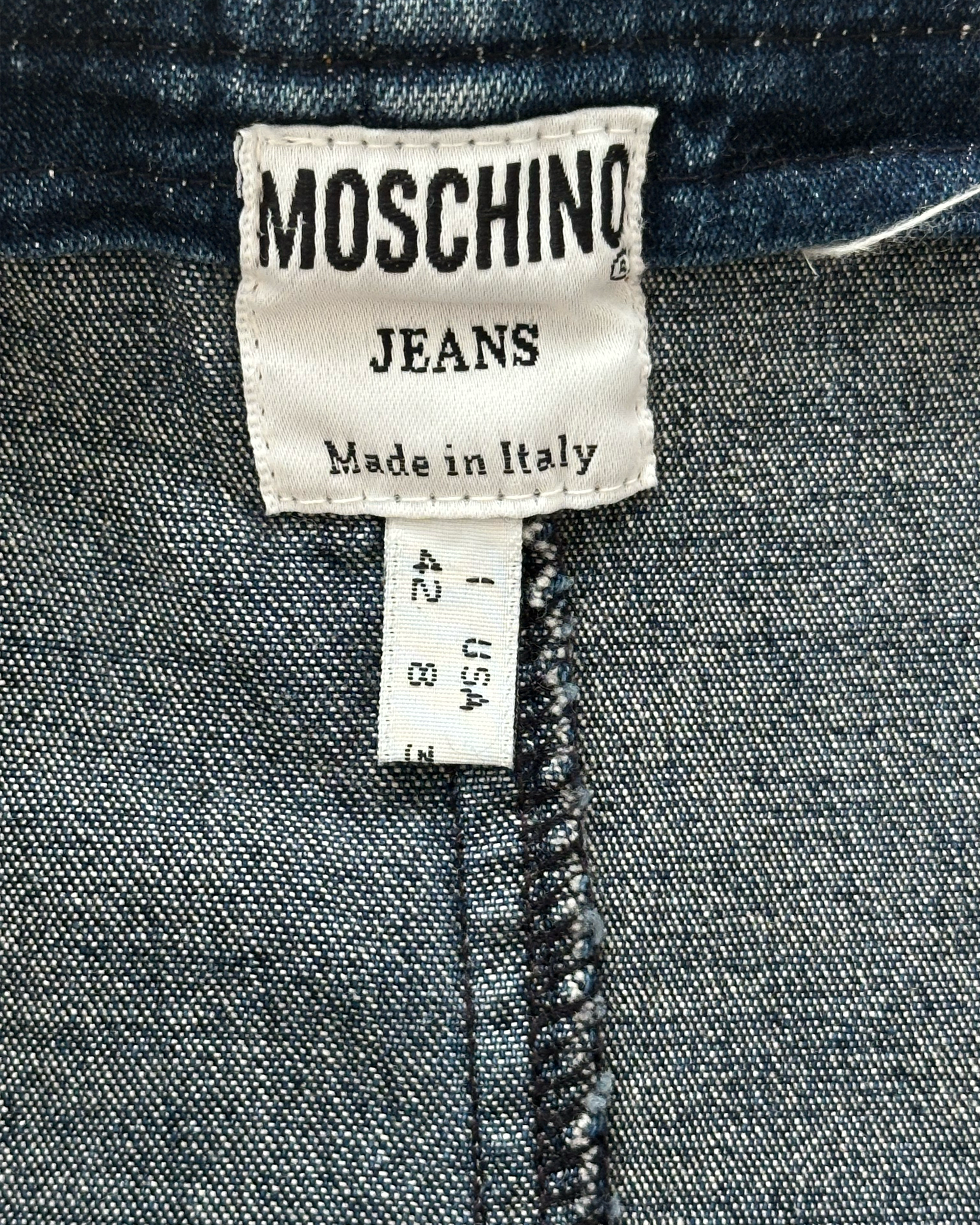 Moschino Jeans Tiered Fringe Denim Mini Dress