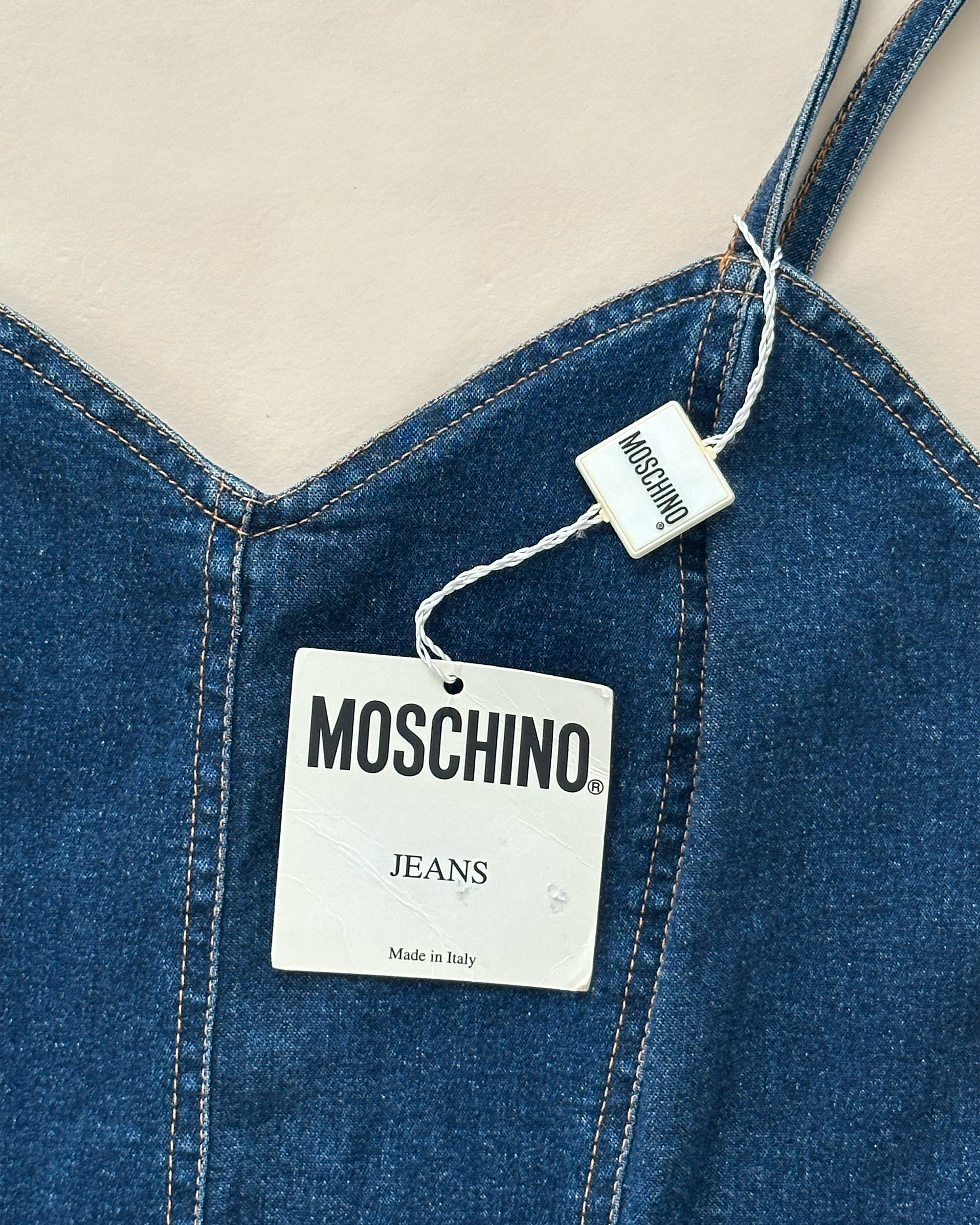 Moschino Jeans Tiered Fringe Denim Mini Dress