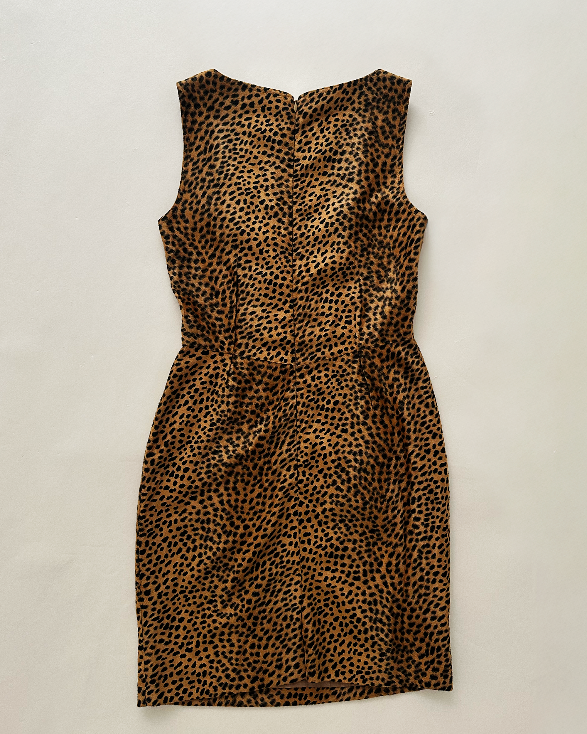 Moschino Jeans Faux Fur Cheetah Print Sheath Dress