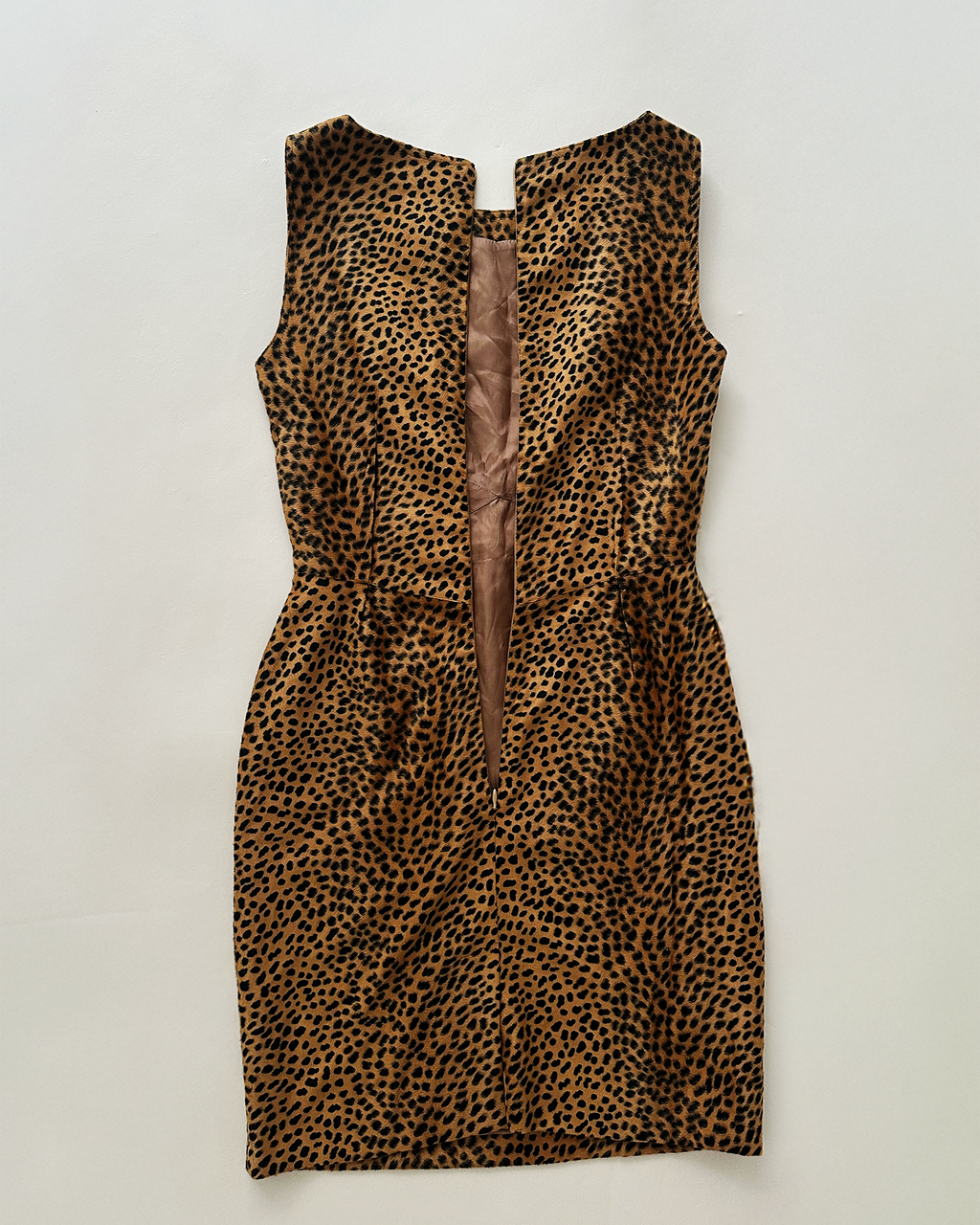 Moschino Jeans Faux Fur Cheetah Print Sheath Dress