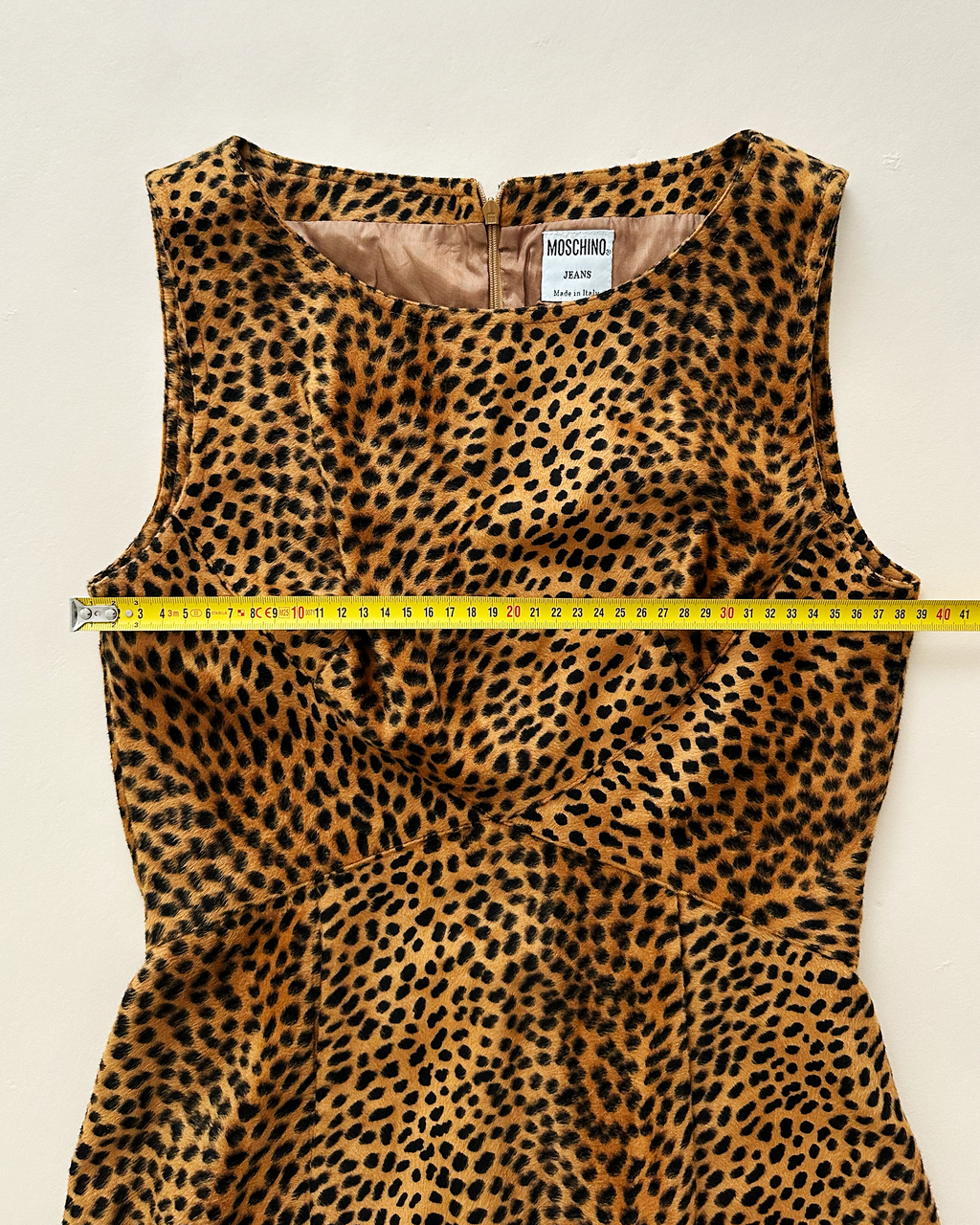 Moschino Jeans Faux Fur Cheetah Print Sheath Dress