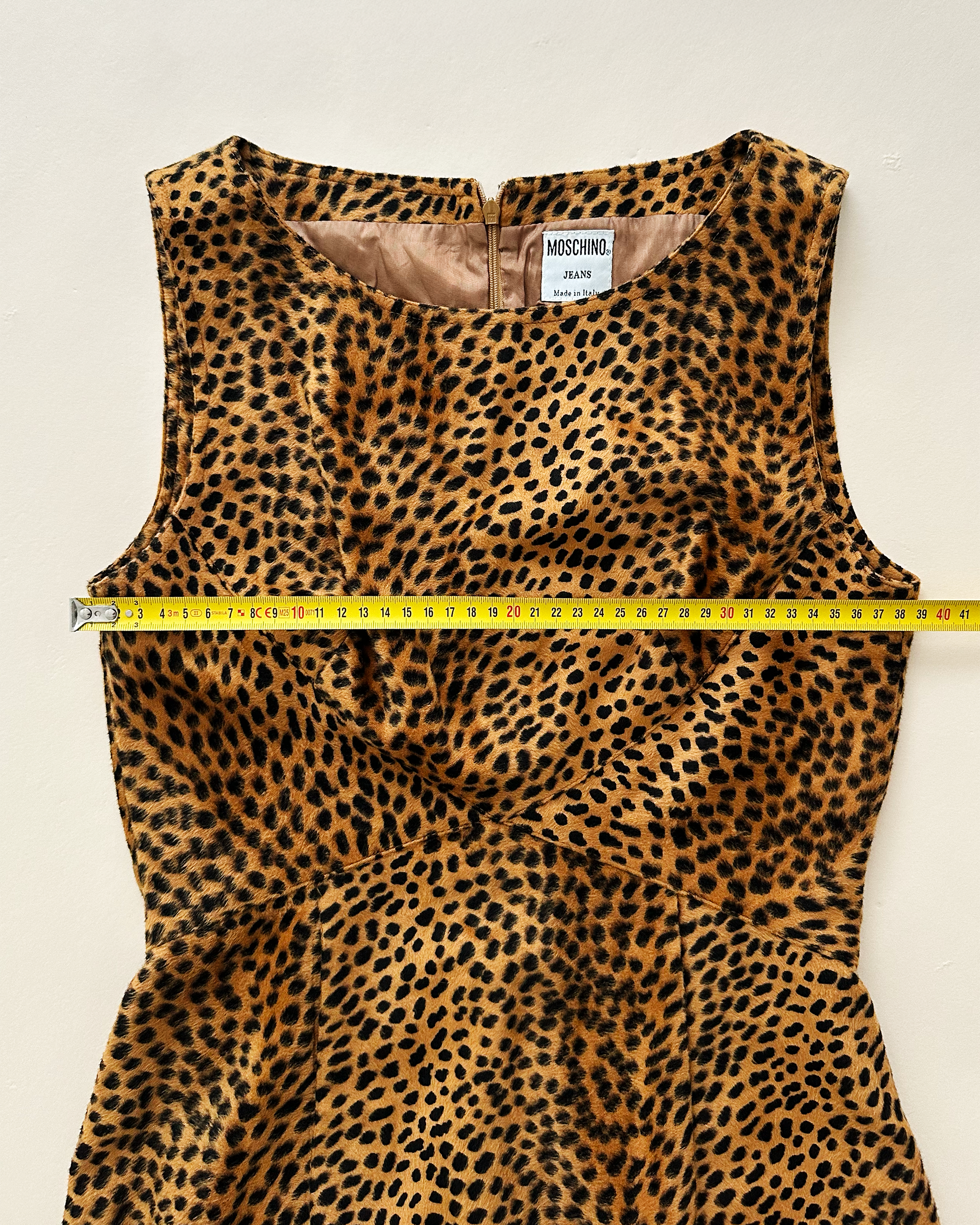Moschino Jeans Faux Fur Cheetah Print Sheath Dress