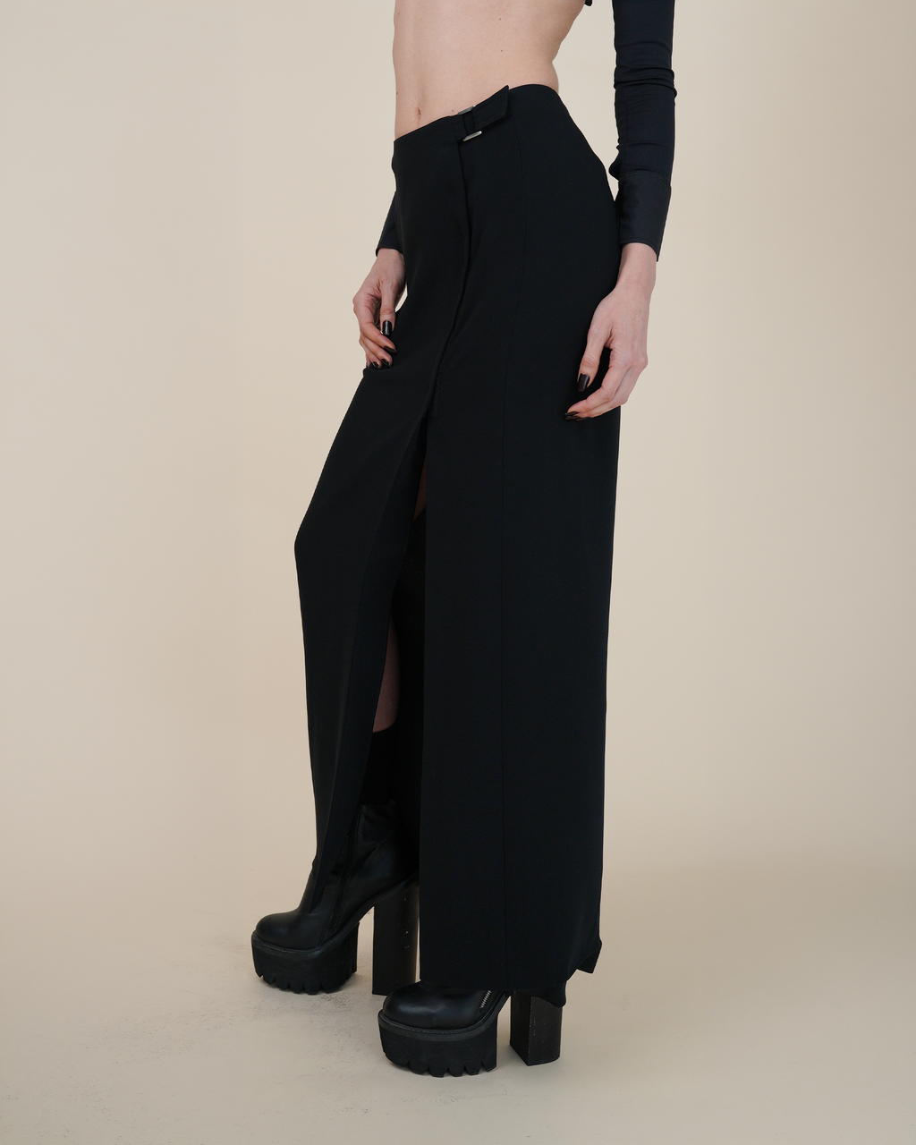 Thierry Mugler Technical Wrap Maxi Skirt.