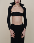 Thierry Mugler Poplin-Trimmed Lycra Bolero Shrug