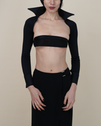 Thierry Mugler Poplin-Trimmed Lycra Bolero Shrug