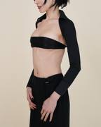 Thierry Mugler Poplin-Trimmed Lycra Bolero Shrug