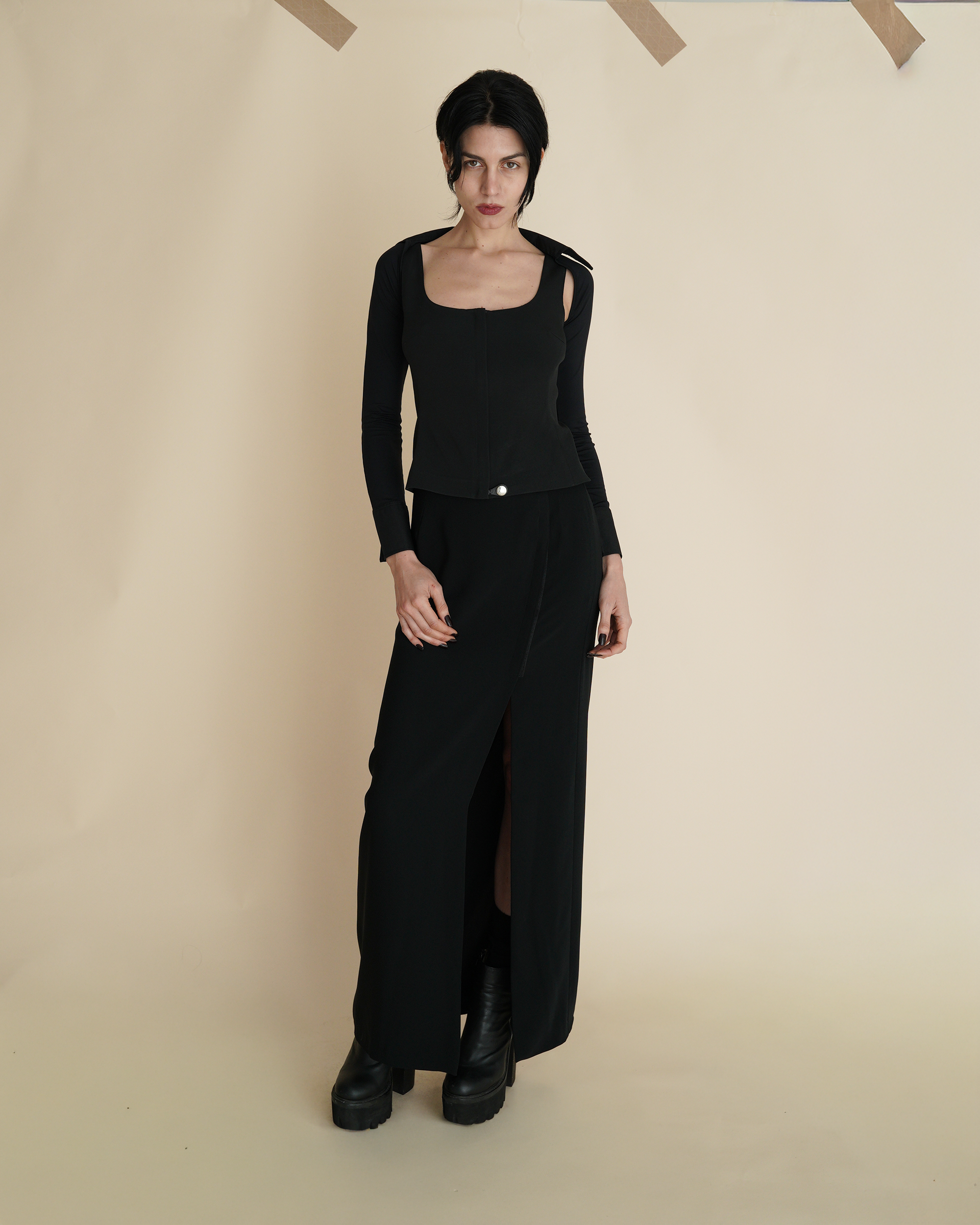 Thierry Mugler Poplin-Trimmed Lycra Bolero Shrug
