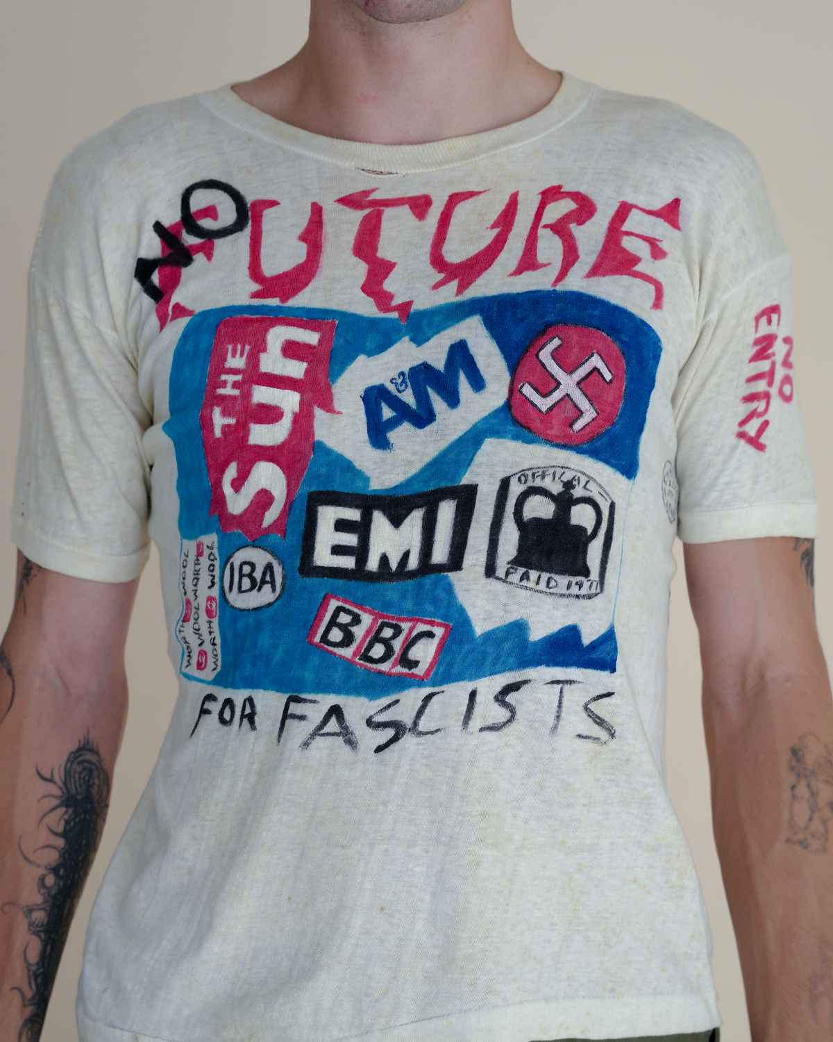 1977 Hand-Painted Sex Pistols / Anti-Fascist Fan T-Shirt