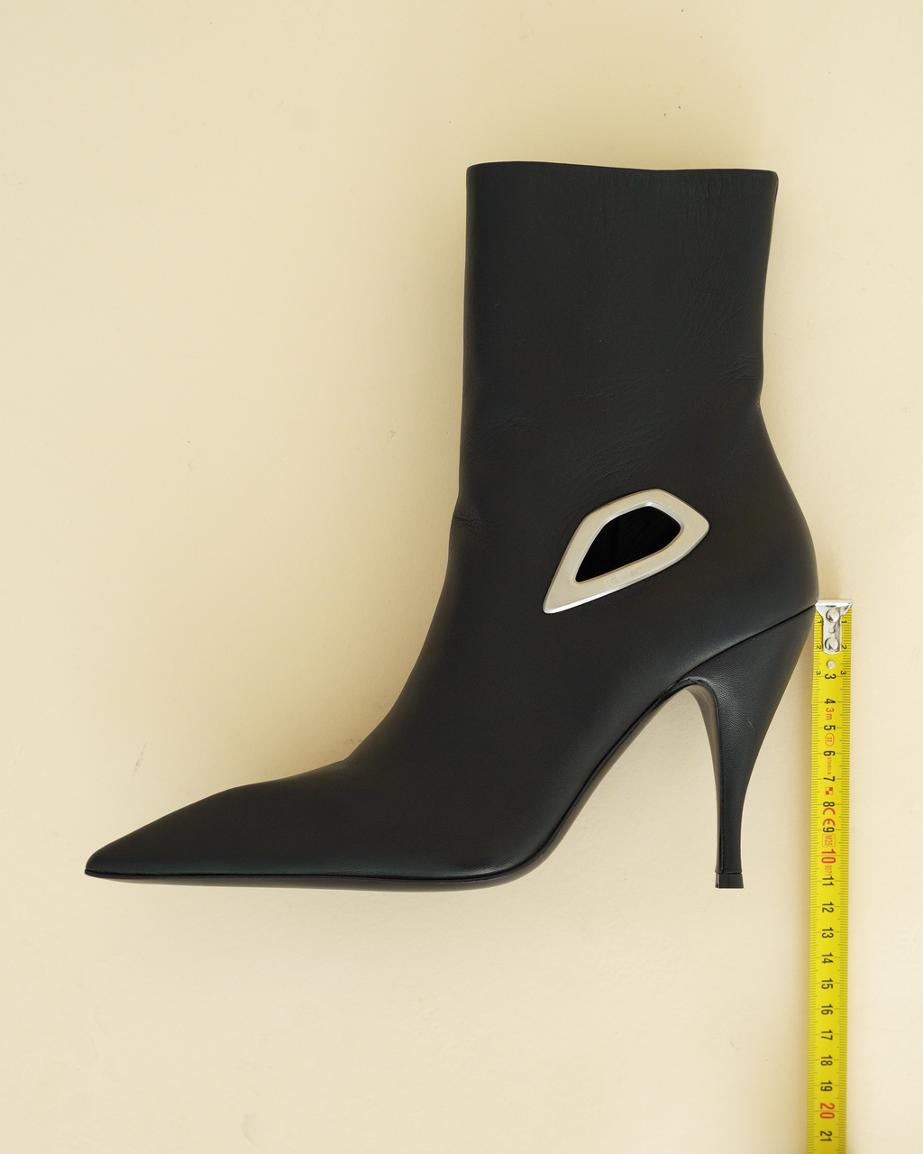 Off-White black leather “Crescent” ankle boots