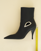 Off-White black leather “Crescent” ankle boots
