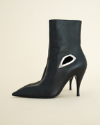 Off-White black leather “Crescent” ankle boots